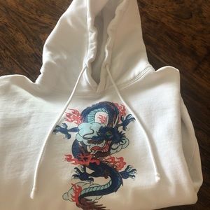 brandy melville white dragon hoodie